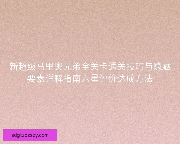 新超级马里奥兄弟全关卡通关技巧与隐藏要素详解指南六星评价达成方法
