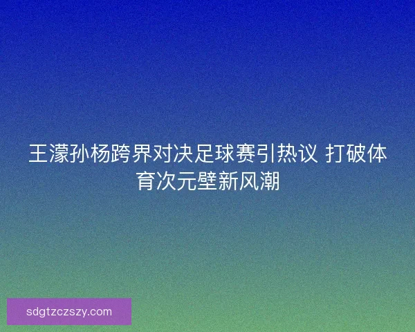 王濛孙杨跨界对决足球赛引热议 打破体育次元壁新风潮 王濛孙杨跨界对决足球赛引热议 打破体育次元壁新风潮