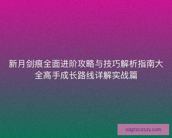 新月剑痕全面进阶攻略与技巧解析指南大全高手成长路线详解实战篇